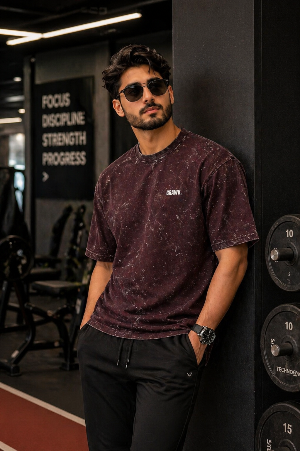 Grawk Acid Wash Oversized Tee